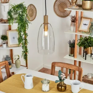 hofstein Suspension Kenong Laiton, 1 lumière* Lampes En Verre