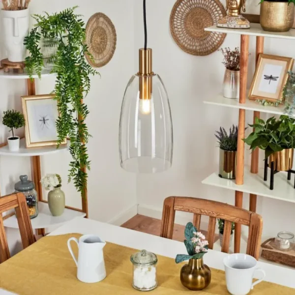 hofstein Suspension Kenong Laiton, 1 lumière* Lampes En Verre