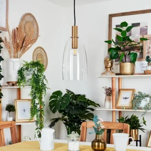 hofstein Suspension Kenong Laiton, 1 lumière* Lampes En Verre