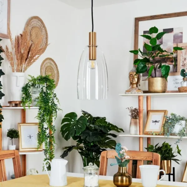 hofstein Suspension Kenong Laiton, 1 lumière* Lampes En Verre