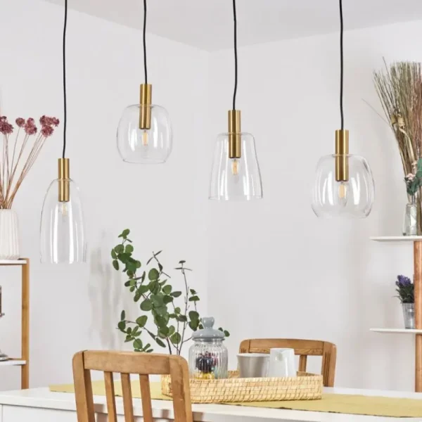 hofstein Suspension Kenong Laiton, 4 lumières* Lampes En Verre