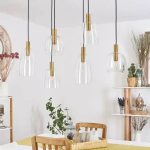 hofstein Suspension Kenong Laiton, 6 lumières* Lampes En Verre