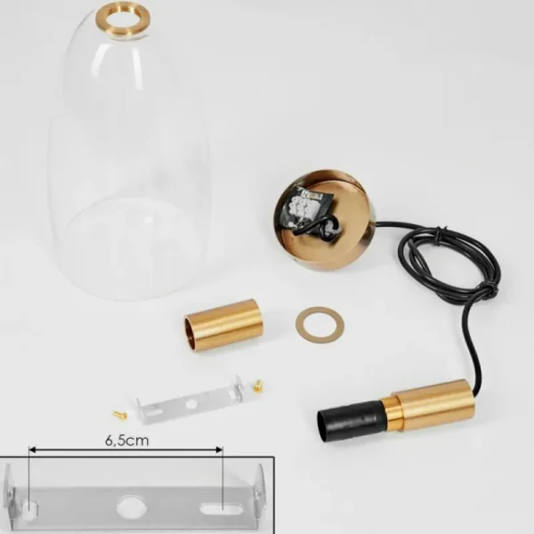 hofstein Suspension Kenong Laiton, 1 lumière* Lampes En Verre