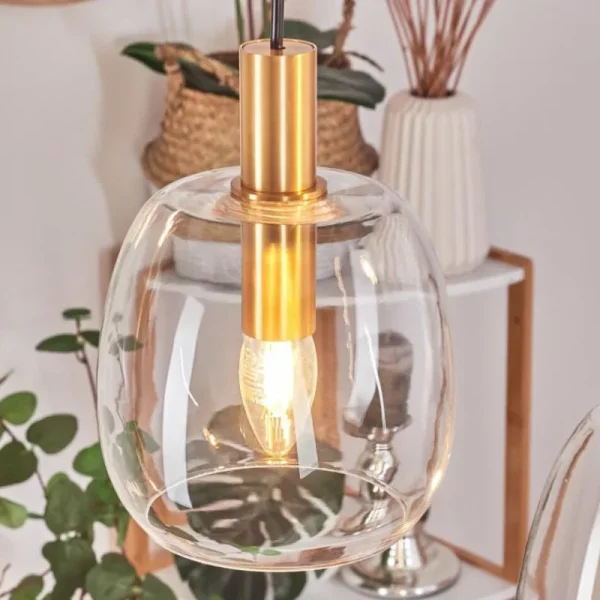 hofstein Suspension Kenong Laiton, 4 lumières* Lampes En Verre