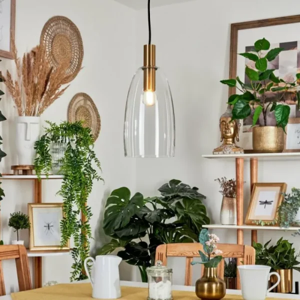 hofstein Suspension Kenong Laiton, 1 lumière* Lampes En Verre