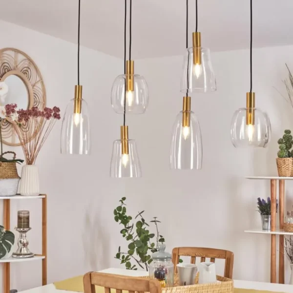 hofstein Suspension Kenong Laiton, 6 lumières* Lampes En Verre