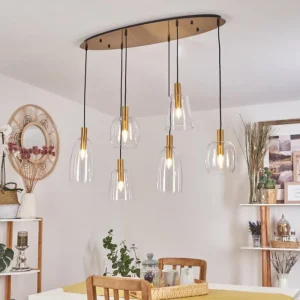 hofstein Suspension Kenong Laiton, 6 lumières* Lampes En Verre