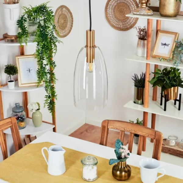hofstein Suspension Kenong Laiton, 1 lumière* Lampes En Verre