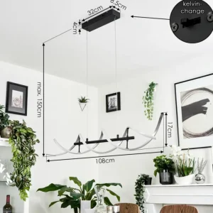 hofstein Suspension Khovet LED Noir, 1 lumière* Lampes Modernes