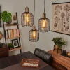hofstein Suspension Kiubneko Laiton, Noir, 3 lumières* Lampes En Verre