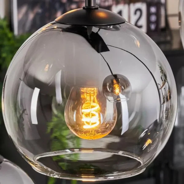 hofstein Suspension Koyoto Clair, Fumé, 8 lumières* Lampes Modernes
