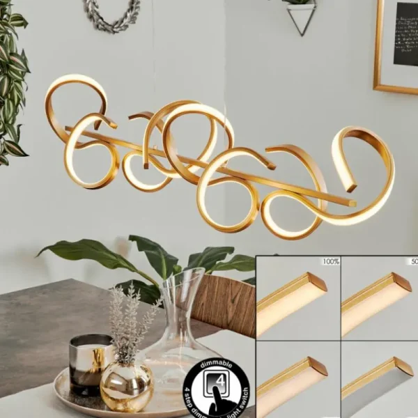 hofstein Suspension Lavaca LED Laiton, 4 lumières* Lampes Modernes