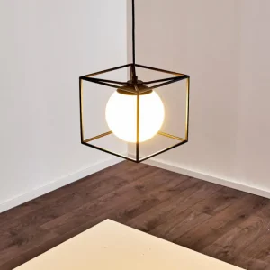 hofstein Suspension Legano Noir, 1 lumière* Lampes En Verre