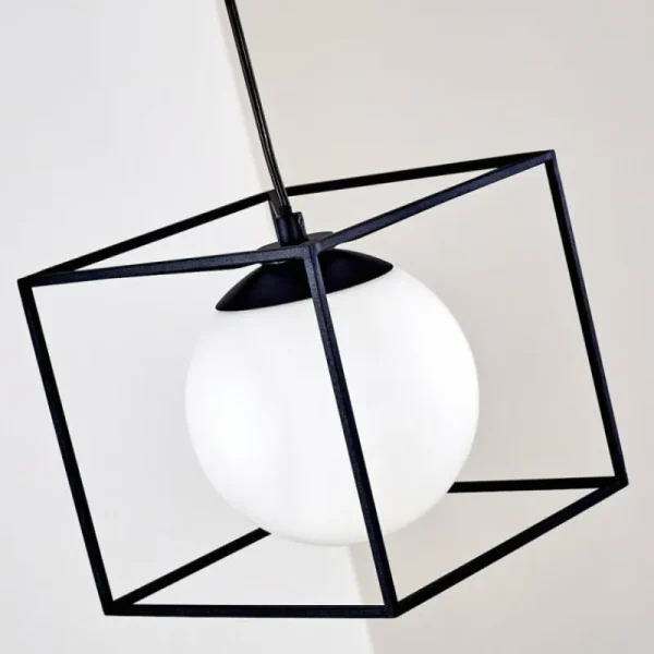 hofstein Suspension Legano Noir, 1 lumière* Lampes En Verre