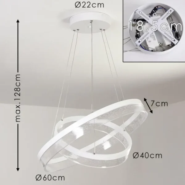 hofstein Suspension Lezha LED Blanc, 2 lumières* Lampes Modernes
