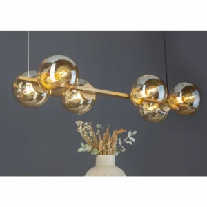 Luce Design Suspension PLUTO Or, 6 lumières* Lampes En Verre