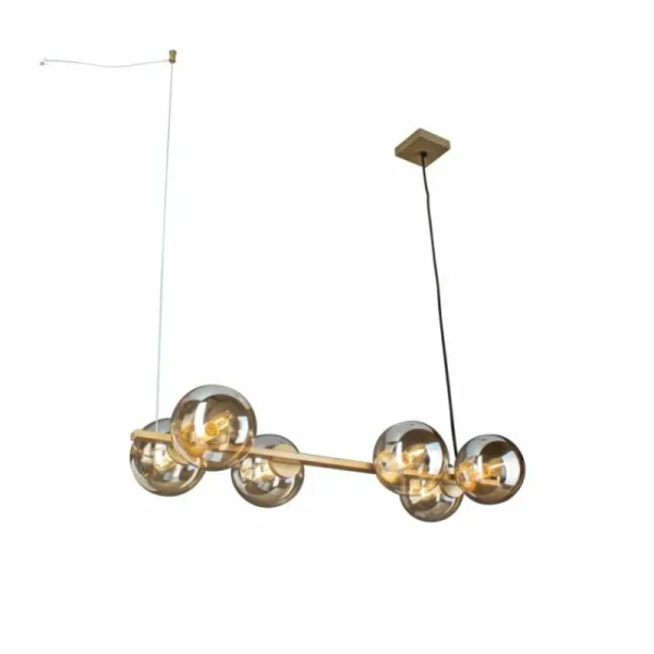 Luce Design Suspension PLUTO Or, 6 lumières* Lampes En Verre