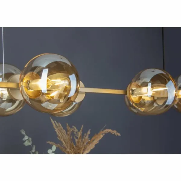 Luce Design Suspension PLUTO Or, 6 lumières* Lampes En Verre