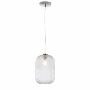 Luce Design Suspension Luce-Design ASHFORD Chrome, 1 lumière* Lampes En Verre