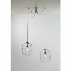 Luce Design Suspension Luce-Design Nereide Laiton, 2 lumières* Lampes En Verre