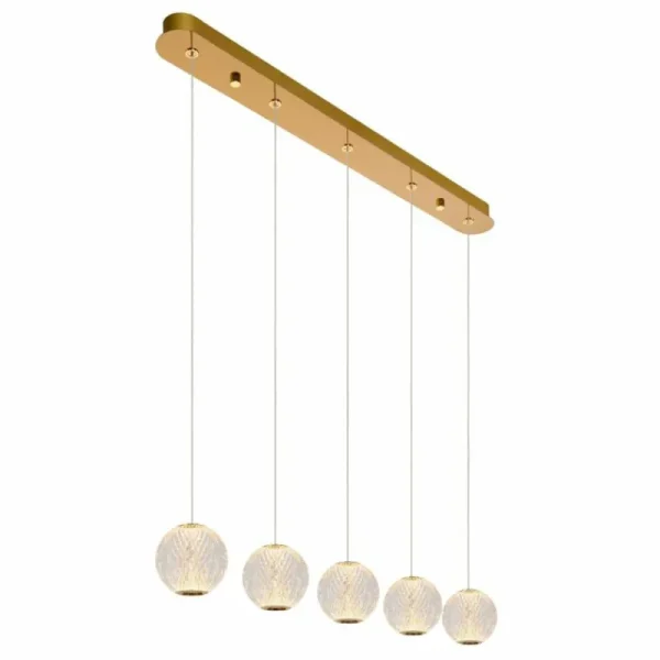 Luminaires Lucide Suspension Lucide CINTRA LED Or, 5 lumières* Lampes En Verre