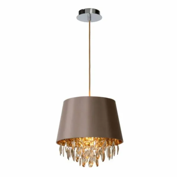 Luminaires Lucide Suspension Lucide DOLTI Brun, 1 lumière* Lampes En Verre