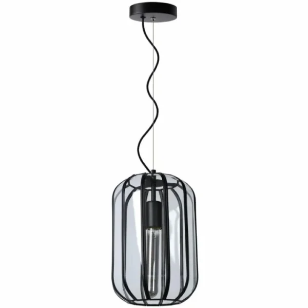 Luminaires Lucide Suspension Lucide FERN Noir, 1 lumière* Lampes En Verre