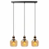 Luminaires Lucide Suspension Lucide ILONA Noir, 3 lumières* Lampes En Verre