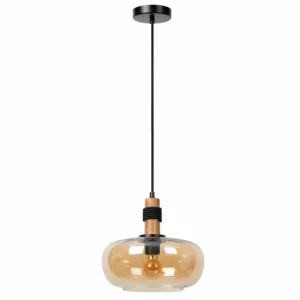 Luminaires Lucide Suspension Lucide ILONA Noir, 1 lumière* Lampes En Verre