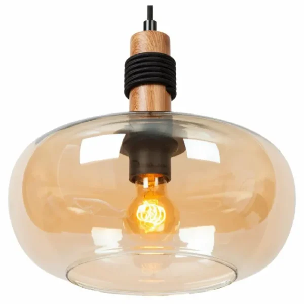 Luminaires Lucide Suspension Lucide ILONA Noir, 1 lumière* Lampes En Verre