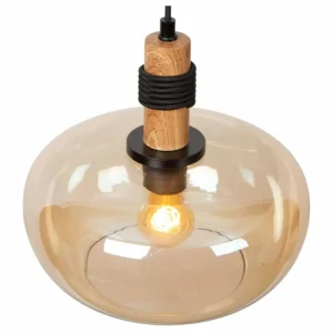 Luminaires Lucide Suspension Lucide ILONA Noir, 1 lumière* Lampes En Verre