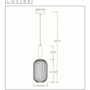 Luminaires Lucide Suspension Lucide MALOTO Or, 1 lumière* Lampes En Verre