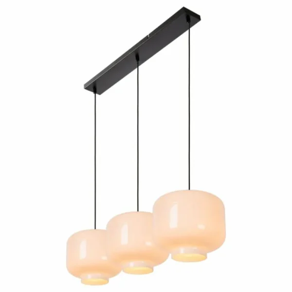 Luminaires Lucide Suspension Lucide MEDINE Noir, 3 lumières* Lampes En Verre