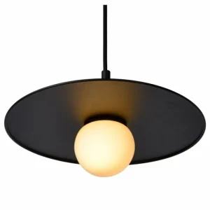 Luminaires Lucide Suspension Lucide TOPHER Noir, 1 lumière* Lampes En Verre