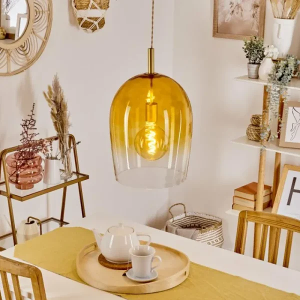 hofstein Suspension Magnano Or, 1 lumière* Lampes En Verre