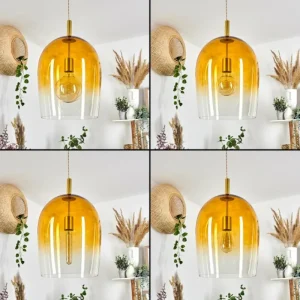 hofstein Suspension Magnano Or, 1 lumière* Lampes En Verre