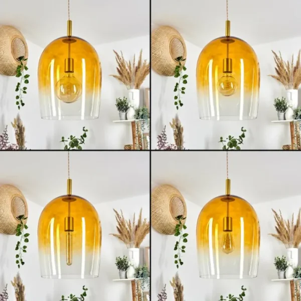 hofstein Suspension Magnano Or, 1 lumière* Lampes En Verre