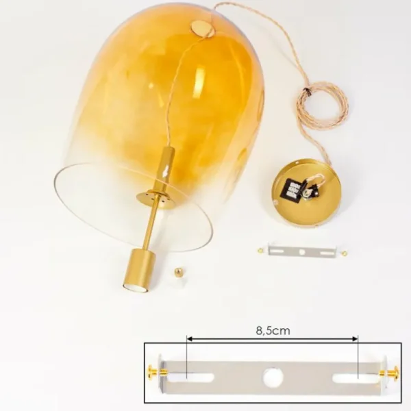 hofstein Suspension Magnano Or, 1 lumière* Lampes En Verre