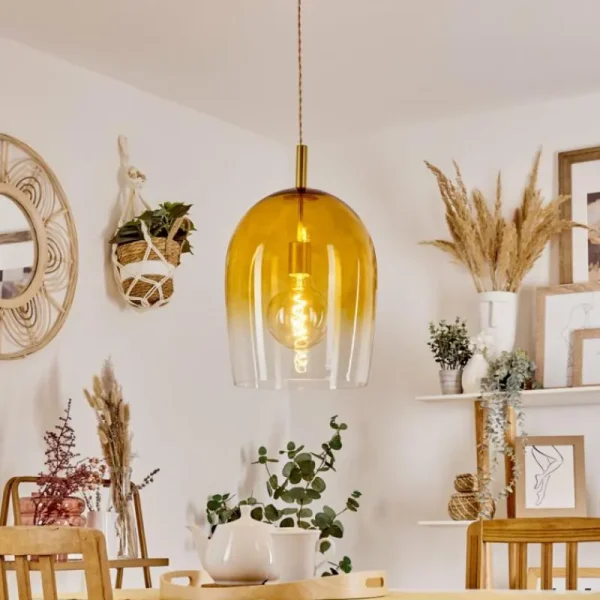 hofstein Suspension Magnano Or, 1 lumière* Lampes En Verre