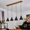 hofstein Suspension Malabe Bois foncé, Noir, 4 lumières* Lampes Modernes