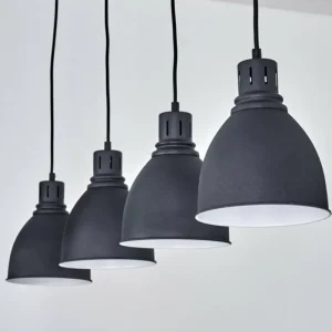 hofstein Suspension Malabe Bois foncé, Noir, 4 lumières* Lampes Modernes