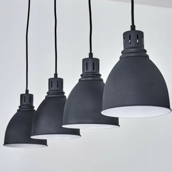 hofstein Suspension Malabe Bois foncé, Noir, 4 lumières* Lampes Modernes