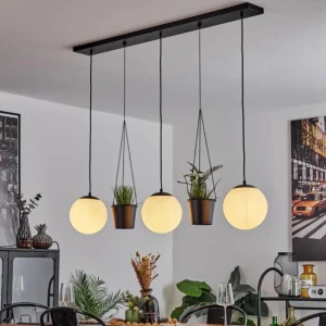 hofstein Suspension Malhadancha Noir, 3 lumières* Lampes En Verre