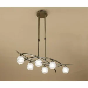 Luminaires Mantra Suspension Mantra Loop Laiton, 6 lumières* Lampes En Verre