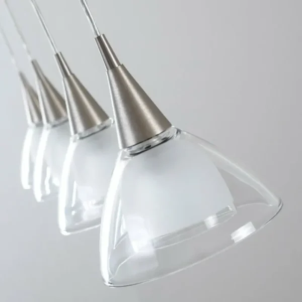hofstein Suspension Masterlight Caterina LED Nickel mat, 4 lumières* Lampes En Verre