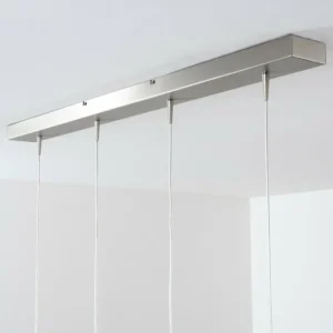 hofstein Suspension Masterlight Caterina LED Nickel mat, 4 lumières* Lampes En Verre