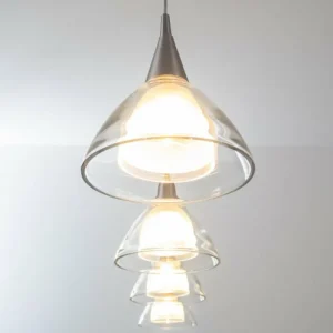 hofstein Suspension Masterlight Caterina LED Nickel mat, 4 lumières* Lampes En Verre