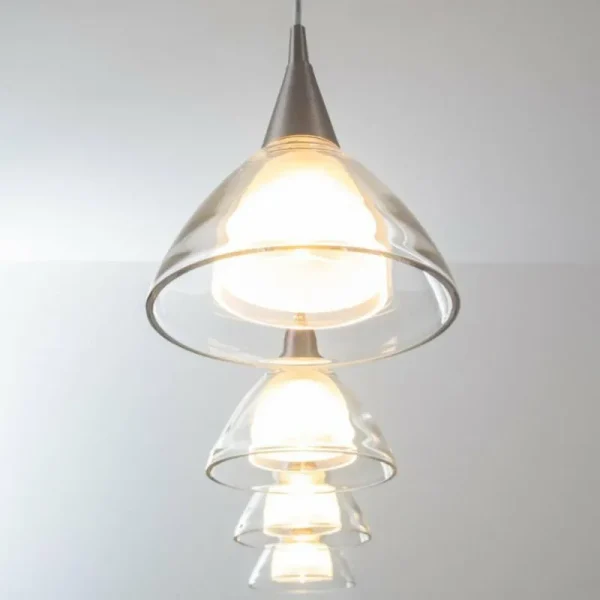 hofstein Suspension Masterlight Caterina LED Nickel mat, 4 lumières* Lampes En Verre