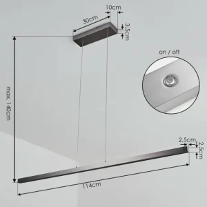 hofstein Suspension Mattawan LED Nickel mat, 1 lumière* Lampes Modernes
