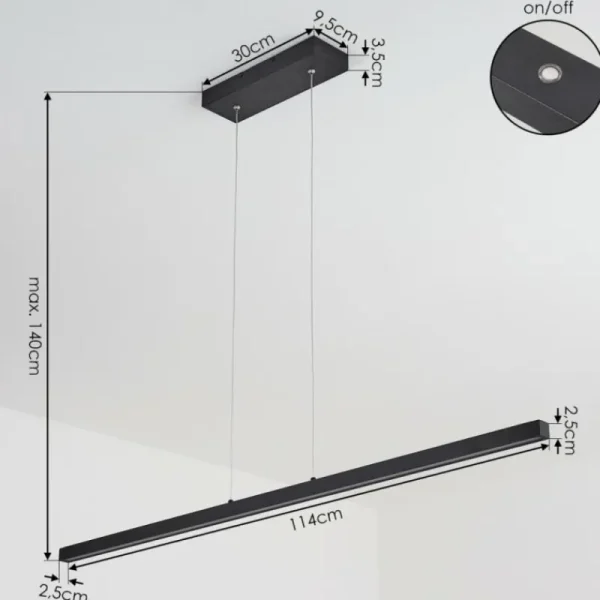 hofstein Suspension Mattawan LED Noir, 1 lumière* Lampes Modernes